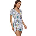 Medical Biology Detail Medicine Psychedelic Science Abstract Abstraction Chemistry Genetics Art Patt Low Cut Cap Sleeve Mini Dress View3