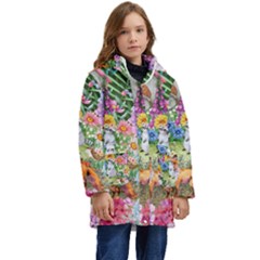 Secret Garden  Kid s Hooded Longline Puffer Jacket by PollyParadiseBoutique7