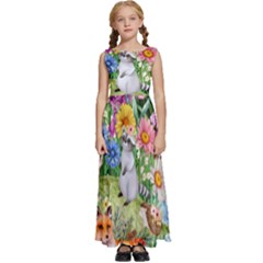 Secret Garden  Kids  Satin Sleeveless Maxi Dress by PollyParadiseBoutique7