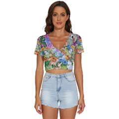 Secret Garden  V-neck Crop Top