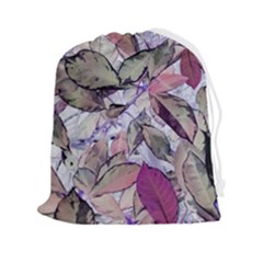 Leaves  Drawstring Pouch (2xl) by DinkovaArt