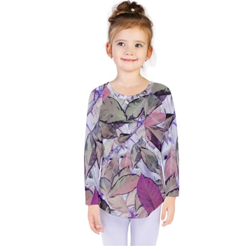 Leaves  Kids  Long Sleeve Tee by DinkovaArt