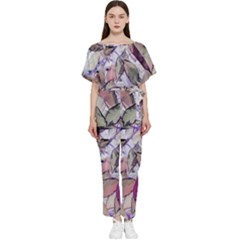 Leaves  Batwing Lightweight Chiffon Jumpsuit by DinkovaArt