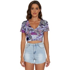 Leaves  V-neck Crop Top by DinkovaArt