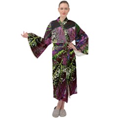 Leaves 21 Maxi Velour Kimono by DinkovaArt