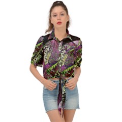 Leaves 21 Tie Front Shirt  by DinkovaArt