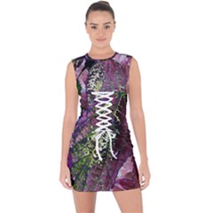 Leaves 21 Lace Up Front Bodycon Dress by DinkovaArt