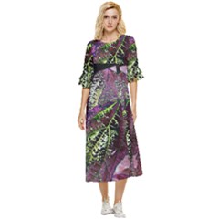 Leaves 21 Double Cuff Midi Dress by DinkovaArt