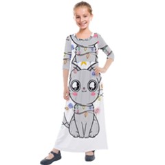 Xmas T- Shirt Funny Motif For Christmas T- Shirt (1) Kids  Quarter Sleeve Maxi Dress by maxcute