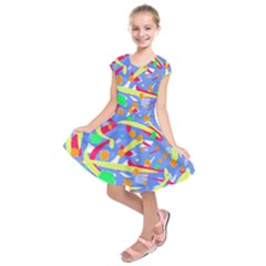 Abstact Pattern T- Shirt Abstact Pattern T- Shirt Kids  Short Sleeve Dress by maxcute