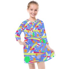 Abstact Pattern T- Shirt Abstact Pattern T- Shirt Kids  Quarter Sleeve Shirt Dress by maxcute