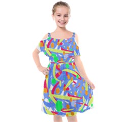 Abstact Pattern T- Shirt Abstact Pattern T- Shirt Kids  Cut Out Shoulders Chiffon Dress by maxcute