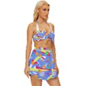 Abstact Pattern T- Shirt Abstact Pattern T- Shirt Vintage Style Bikini Top and Skirt Set  View3