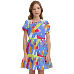 Abstact Pattern T- Shirt Abstact Pattern T- Shirt Kids  Puff Sleeved Dress by maxcute