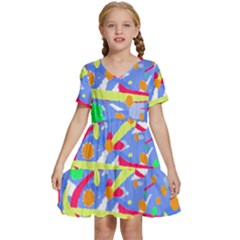 Abstact Pattern T- Shirt Abstact Pattern T- Shirt Kids  Short Sleeve Tiered Mini Dress by maxcute