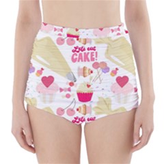 Desserts Pastries Baking Wallpaper High-waisted Bikini Bottoms by Ravend