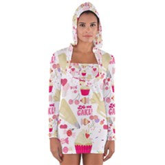 Desserts Pastries Baking Wallpaper Long Sleeve Hooded T-shirt by Ravend