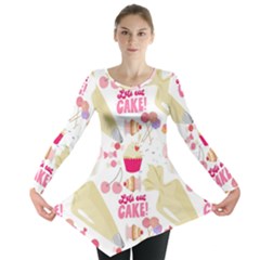 Desserts Pastries Baking Wallpaper Long Sleeve Tunic  by Ravend