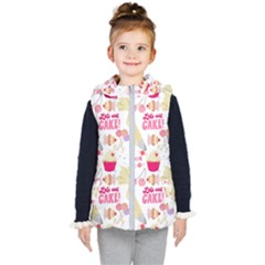 Desserts Pastries Baking Wallpaper Kids  Hooded Puffer Vest