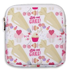 Desserts Pastries Baking Wallpaper Mini Square Pouch by Ravend