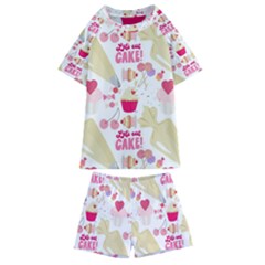 Desserts Pastries Baking Wallpaper Kids  Swim Tee And Shorts Set by Ravend