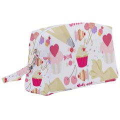 Desserts Pastries Baking Wallpaper Wristlet Pouch Bag (large) by Ravend