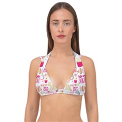 Desserts Pastries Baking Wallpaper Double Strap Halter Bikini Top by Ravend