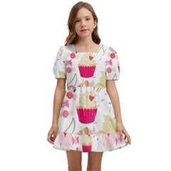 Desserts Pastries Baking Wallpaper Kids  Short Sleeve Dolly Dress by Ravend