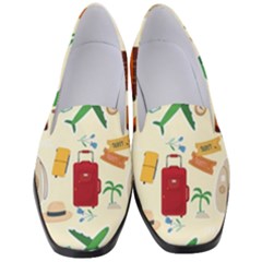 Suitcase Tickets Plane Camera Women s Classic Loafer Heels by Ravend