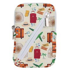 Suitcase Tickets Plane Camera Belt Pouch Bag (large) by Ravend