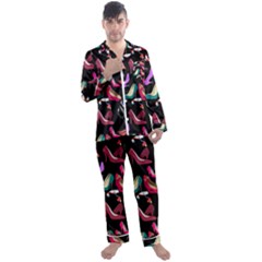 Heels Shoes Pattern Feminine Art Men s Long Sleeve Satin Pajamas Set by Ravend