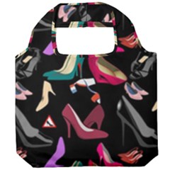 Heels Shoes Pattern Feminine Art Foldable Grocery Recycle Bag by Ravend