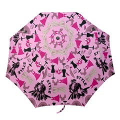 Fashion Girl Newyork Bts Nft Folding Umbrellas by Ravend