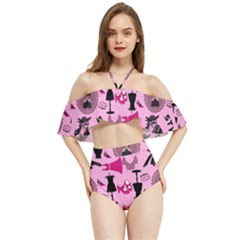 Fashion Girl Newyork Bts Nft Halter Flowy Bikini Set  by Ravend