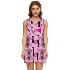 Fashion Girl Newyork Bts Nft Tiered Sleeveless Mini Dress by Ravend