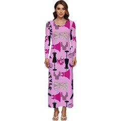 Fashion Girl Newyork Bts Nft Long Sleeve Velour Longline Maxi Dress by Ravend