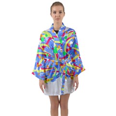 Abstact Pattern T- Shirt Abstact Pattern T- Shirt Long Sleeve Satin Kimono by maxcute