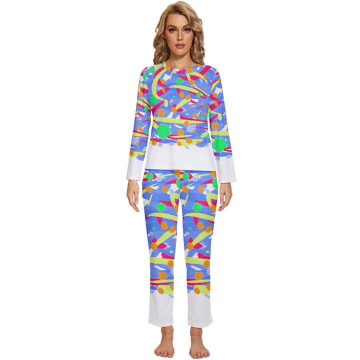 Abstact Pattern T- Shirt Abstact Pattern T- Shirt Womens  Long Sleeve Lightweight Pajamas Set