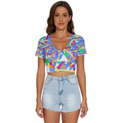 Abstact Pattern T- Shirt Abstact Pattern T- Shirt V-neck Crop Top