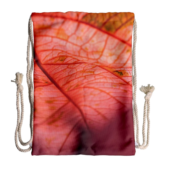 Leaf Copper Leaf Plant Nature Drawstring Bag (Large)