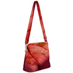 Leaf Copper Leaf Plant Nature Zipper Messenger Bag by Ravend