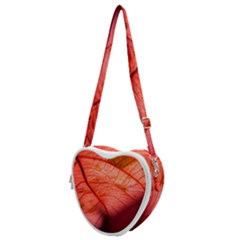 Leaf Copper Leaf Plant Nature Heart Shoulder Bag by Ravend