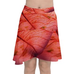 Leaf Copper Leaf Plant Nature Chiffon Wrap Front Skirt by Ravend