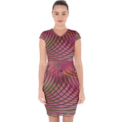 Illustration Pattern Abstract Colorful Shapes Capsleeve Drawstring Dress  by Ravend