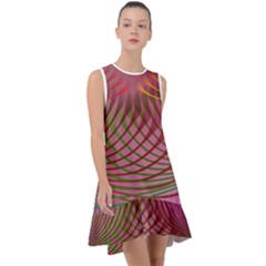 Illustration Pattern Abstract Colorful Shapes Frill Swing Dress by Ravend