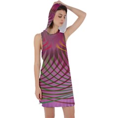 Illustration Pattern Abstract Colorful Shapes Racer Back Hoodie Dress by Ravend