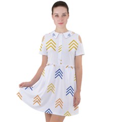 Abstract Arrow Pastel Pattern T- Shirt Abstract Arrow Pastel Pattern T- Shirt Short Sleeve Shoulder Cut Out Dress 