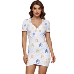 Abstract Arrow Pastel Pattern T- Shirt Abstract Arrow Pastel Pattern T- Shirt Low Cut Cap Sleeve Mini Dress