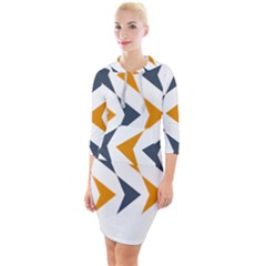 Abstract Arrow Pattern T- Shirt Abstract Arrow Pattern T- Shirt Quarter Sleeve Hood Bodycon Dress by maxcute