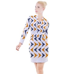 Abstract Arrow Pattern T- Shirt Abstract Arrow Pattern T- Shirt Button Long Sleeve Dress by maxcute